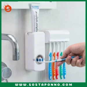 Automatic squeezing of toothpaste Doesn't require power supply Easy to use Environmentally-friendly Easy to wash Brush holder hangs toothbrushes Keeps toothbrushes clean & safe Easy to fit The is an auto toothpaste dispenser, toothbrush holder and cup, it is an innovative bathroom set. It is cute and funny in appearance, young ones go crazy for it. Eco-friendly food-grade ABS material, no more wasted toothpaste, get toothpaste quickly with little effort. Keep your bathroom clean and tidy, this item will make your life easier. Convenient to use, for people of all ages. Save your money because it uses every last drop of toothpaste. Can be a very innovative and fancy gift for personal or business promotional use.
