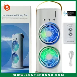 Rechargeable Remote Control Double Head Spray Cooling Fan 2