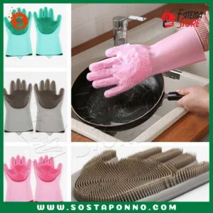 Product Type: Half Hand Kitchen Gloves Color: Random colour available Main Material: Food-grade silicon easy to use Quantity: 1 Pieces These Magic Reusable Silicone Gloves with built-in scrubbers are EASY to clean and get the job done with exceptional results! Magic Silicone Washing Gloves: Multi-functional silicone gloves combined with the design of sponge and rubber gloves. No brushes or sponges are needed for convenient cleaning. The silicone gloves allow you some sense of touch and feel comfortable. Dish washing Scrub Gloves with Outstanding Cleaning: Palms and fingers covered with thick silicone bristles that can quickly washe away oil stain and keep strong grip; of course, no harm to the kitchen utensils.