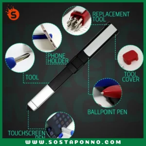 What can a magic multi-purpose ballpoint pen do? It is a phone holder, 7pcs of screwdriver bits, capacitive stylus, ballpoint pen! What a cool handy tool pen, can also deform! MAIN FEATURES Multi-functions Integrate a variety of functions in one, it can be used as a mobile phone stand, ball pen, stylus, and 7 screwdriver bits, to meet daily needs. Handy Phone Holder The cap of the pen can be used as a phone holder, making it easy to hold your phone while you're at work, studying, watching videos, etc. It also has the function of a stylus, which you can use to play games and control the screen of your phone, tablet, and other electronic devices. 7 Common Screwdriver Bits Built-in seven commonly used screwdriver bits to meet routine maintenance requirements, for example, replacing screws, tightening screws, removing, installing, and other situation that needs a screwdriver. Small and Portable It is a 15cm ball pen that can be carried in your pocket or bag for easy use. Suitable for use at home, office, school, coffee shop, plane, high-speed rail, travel. SPECIFICATIONS Material: ABS Color: Red, Blue, Black Size: 15cm Package Includes: 1x Pen-shaped Phone Holder with Screwdriver Sets