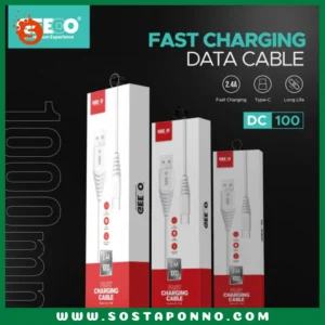 Fast Charging 1M Long (Type-C) Data Cable 2.4A Safe Charge 1. Support simultaneous charging and data transmission 2. Supports: 2.4A max 3. Over Charge Protection