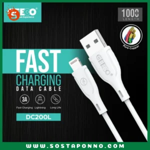 Fast Charging Pure Copper 1M Long (Lightning) Data Cable 3.4A Safe Charge 1. Support simultaneous charging and data transmission 2. Supports: 3.4A max 3. Pure Copper
