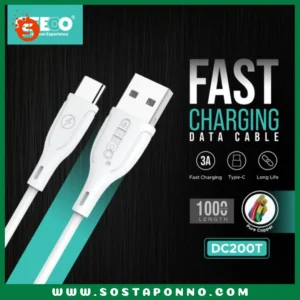 Fast Charging Pure Copper 1M Long (Type-C) Data Cable 3.4A Safe Charge 1. Support simultaneous charging and data transmission 2. Supports: 3.4A max 3. Pure Copper