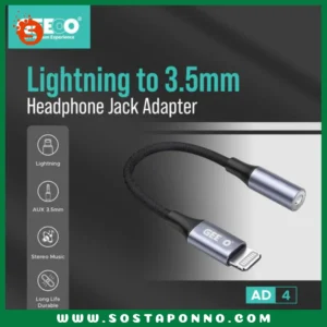 Geeoo Lightning to 3.5mm Headphone Jack Adapter IFR-05 1. Support Music + Calling 2. Connectivity: Wired 3. Long Life Durable 4. Type: Adapter