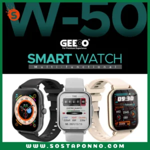 Geeoo Multi-Functional Smart Watch W50 IFR-53 1. Watch size: 38*44.5*12mm 2. G-sensor: Support 3. Bluetooth: 5.0+5.0 Bluetooth smart ready 4. Bluetooth antenna: Bonding wire 5. LCD: 1.81” 240*284