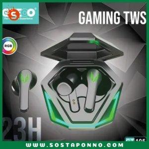 Geeoo Professional Gaming TWS with RGB IFR-97 1. 5h Buds Backup 2. 18h Case Backup 3. 23h Total Backup 4. Intelligent Touch