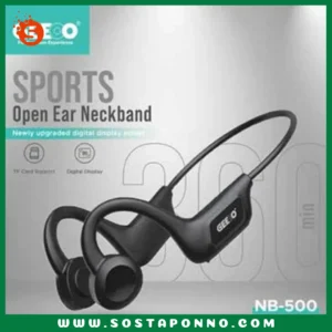 Geeoo Sports Open Ear Neckband with Digital Display Power IFR-0W2  1. Wireless Version: V5.2 2. 150h Battary Capacity 3. 10 m Operation Range 4. 360-min Playing Time