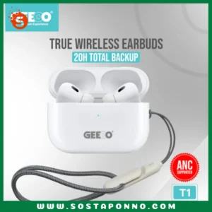 Geeoo True Wireless Earbuds (ANC) IFR-74 1. 5h Buds Backup 2. 15h Case Backup 3. 20h Total Backup 4. Intelligent Touch