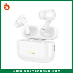 Hoco EW56 Plus ANC True Wireless Earphones IFR-379 The Hoco EW56 Plus ANC Earbuds offer an enhanced audio experience with advanced features designed to elevate your listening sessions. Equipped with Bluetooth 5.3 technology and the Jerry AC7003 chip, these earbuds ensure a stable and seamless connection to your devices, delivering high-quality sound with minimal interruptions. One notable feature of the Hoco EW56 Plus ANC Earbuds is their impressive battery life. With a 300mAh charging case and 30mAh batteries in each earbud, you can enjoy up to 4 hours of continuous use on a single charge. Additionally, the earbuds boast a standby time of 150 hours, ensuring they’re always ready when you need them. Enhancing your listening experience further, these earbuds support Active Noise Cancellation (ANC), which effectively reduces ambient noise for an immersive audio experience. Moreover, the one-to-two function allows you to connect one headset to two mobile phones simultaneously, providing flexibility and convenience for multitasking. The Hoco EW56 Plus ANC Earbuds also offer convenient controls and features for easy operation. With support for master-slave switching, you can seamlessly switch between the left and right earbuds to suit your preference. Additionally, you can effortlessly navigate your music playlist with previous and next song switching capabilities. Furthermore, these earbuds support voice commands, allowing you to summon Siri or your preferred virtual assistant with ease. Whether you need to make a hands-free call or check the weather, you can do so effortlessly using voice commands. Moreover, adjusting the volume is intuitive and convenient, thanks to the sliding control feature. In summary, the Hoco EW56 Plus ANC Earbuds combine advanced technology, long-lasting battery life, and convenient features to deliver an exceptional listening experience. Whether you’re commuting, working out, or relaxing at home, these earbuds are the perfect companion for all your audio needs.