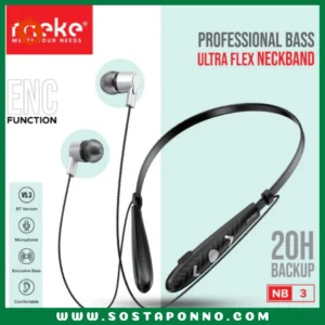Meke NB3 Neckband Headset with Magnetic Attraction IFR-067 Specifications:  Product Name: Wireless Neckband Charging Compartment Battery: 210mAh Cell Voltage: 3.7V Call Time: 25H Music Play Time: 20H/50%vol Standby Time: 30 days Impedance: 32Ω Sensitivity: 101±3dB