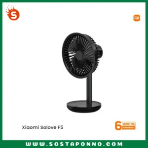 XIAOMI SOLOVE Desktop Stand Fan F5 5W 4000mAh IFR-50 XIAOMI SOLOVE Desktop Stand Fan F5 5W 4000mAh Up to 8-12 Hours of Running Time 3 Speeds Settings Wide-area Oscillation 4000mAh battery capacity 6 Months Brand Warranty
