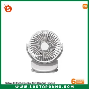 Xiaomi Solove F3 Rechargeable Mini Clip Fan IFR-86 Brand: Xiaomi SOLOVEMaterial: ABS Color Options: Red, Green, Blue, Gray Charging Port: TYPE-C Input Current: DC 5V-0.6A Output Power: 4W (MAX) Battery Capacity: 2000mAh 6 Months Brand Warranty
