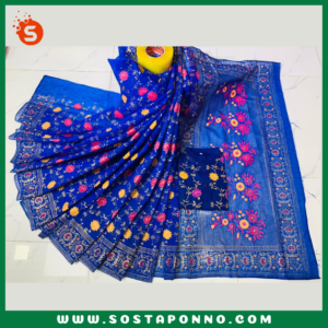 কাপল সেট (শাড়ি এবং পাঞ্জাবি) বিবরণ: এই কাপল সেট(শাড়ি এবং পাঞ্জাবি) বিশেষভাবে ডিজাইন করা হয়েছে, যা আপনার এবং আপনার প্রিয়জনের পোশাকের মধ্যে একটি ঐক্যপূর্ণ সৌন্দর্য যোগ করবে। পারিবারিক অনুষ্ঠান, বিশেষ দিন বা উৎসব—যেকোনো আয়োজনে আপনি এবং আপনার সঙ্গী এই সেটটি পরে হয়ে উঠবেন নজরকাড়া। এই সেটটিতে রয়েছে একটি ধুপিয়ান সিল্কের শাড়ি এবং ধুপিয়ান কটনের পাঞ্জাবি, যা স্টাইল এবং মানের সমন্বয় ঘটিয়েছে, এবং দীর্ঘ সময় ধরে আরাম প্রদান করবে। বৈশিষ্ট্য: শাড়ি: এই ধুপিয়ান সিল্ক শাড়িটি তার দীর্ঘ ১২ হাত দৈর্ঘ্যের জন্য বিশেষভাবে প্রশংসিত। এতে স্কিনপ্রিন্টের কাজ করা হয়েছে, যা শাড়িটিকে আরও চিত্তাকর্ষক করে তোলে এবং যেকোনো অনুষ্ঠানে পরার জন্য একদম পারফেক্ট। পাঞ্জাবি: পুরুষদের জন্য আরামদায়ক এবং স্টাইলিশ ধুপিয়ান কটনের পাঞ্জাবি, যা পোশাকে এনে দেয় বিশুদ্ধ বাঙালি ঐতিহ্যের ছোঁয়া। এটি ধুপিয়ান কটনের হওয়ায় দীর্ঘক্ষণ পরলেও বেশ আরামদায়ক অনুভূতি দেবে। কালার গ্যারান্টি: কাপড়ের মানের প্রতি আমাদের সম্পূর্ণ প্রতিশ্রুতি রয়েছে, তাই এই সেটের রঙ থাকবে উজ্জ্বল এবং অক্ষয়। বারবার ধোওয়ার পরেও রঙ থাকবে প্রায় নতুনের মতো। এই কাপল সেটটি আপনাকে এবং আপনার সঙ্গীকে দিবে এক অনন্য বৈচিত্র্যময় এবং স্টাইলিশ লুক। বিশেষ মুহূর্তগুলোকে আরও সুন্দর ও স্মরণীয় করে তুলতে এখনই অর্ডার করুন এই এক্সক্লুসিভ কাপল সেটটি। বিশেষ উল্লেখ: এই শাড়ি ও পাঞ্জাবির সেটটি বাঙালি ঐতিহ্যের এক অসাধারণ মেলবন্ধন। আপনার জীবনের বিশেষ দিনগুলোতে এটি হয়ে উঠতে পারে আপনার স্টাইলের এক অনন্য সংযোজন।