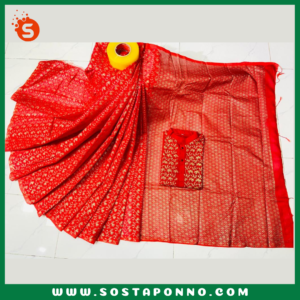 কাপল সেট (শাড়ি এবং পাঞ্জাবি) বিবরণ: এই কাপল সেট(শাড়ি এবং পাঞ্জাবি) বিশেষভাবে ডিজাইন করা হয়েছে, যা আপনার এবং আপনার প্রিয়জনের পোশাকের মধ্যে একটি ঐক্যপূর্ণ সৌন্দর্য যোগ করবে। পারিবারিক অনুষ্ঠান, বিশেষ দিন বা উৎসব—যেকোনো আয়োজনে আপনি এবং আপনার সঙ্গী এই সেটটি পরে হয়ে উঠবেন নজরকাড়া। এই সেটটিতে রয়েছে একটি ধুপিয়ান সিল্কের শাড়ি এবং ধুপিয়ান কটনের পাঞ্জাবি, যা স্টাইল এবং মানের সমন্বয় ঘটিয়েছে, এবং দীর্ঘ সময় ধরে আরাম প্রদান করবে। বৈশিষ্ট্য: শাড়ি: এই ধুপিয়ান সিল্ক শাড়িটি তার দীর্ঘ ১২ হাত দৈর্ঘ্যের জন্য বিশেষভাবে প্রশংসিত। এতে স্কিনপ্রিন্টের কাজ করা হয়েছে, যা শাড়িটিকে আরও চিত্তাকর্ষক করে তোলে এবং যেকোনো অনুষ্ঠানে পরার জন্য একদম পারফেক্ট। পাঞ্জাবি: পুরুষদের জন্য আরামদায়ক এবং স্টাইলিশ ধুপিয়ান কটনের পাঞ্জাবি, যা পোশাকে এনে দেয় বিশুদ্ধ বাঙালি ঐতিহ্যের ছোঁয়া। এটি ধুপিয়ান কটনের হওয়ায় দীর্ঘক্ষণ পরলেও বেশ আরামদায়ক অনুভূতি দেবে। কালার গ্যারান্টি: কাপড়ের মানের প্রতি আমাদের সম্পূর্ণ প্রতিশ্রুতি রয়েছে, তাই এই সেটের রঙ থাকবে উজ্জ্বল এবং অক্ষয়। বারবার ধোওয়ার পরেও রঙ থাকবে প্রায় নতুনের মতো। এই কাপল সেটটি আপনাকে এবং আপনার সঙ্গীকে দিবে এক অনন্য বৈচিত্র্যময় এবং স্টাইলিশ লুক। বিশেষ মুহূর্তগুলোকে আরও সুন্দর ও স্মরণীয় করে তুলতে এখনই অর্ডার করুন এই এক্সক্লুসিভ কাপল সেটটি। বিশেষ উল্লেখ: এই শাড়ি ও পাঞ্জাবির সেটটি বাঙালি ঐতিহ্যের এক অসাধারণ মেলবন্ধন। আপনার জীবনের বিশেষ দিনগুলোতে এটি হয়ে উঠতে পারে আপনার স্টাইলের এক অনন্য সংযোজন।