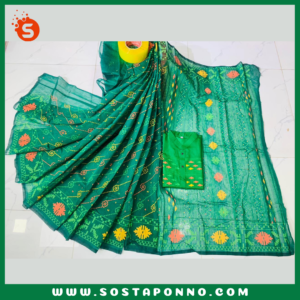 কাপল সেট (শাড়ি এবং পাঞ্জাবি) বিবরণ: এই কাপল সেট(শাড়ি এবং পাঞ্জাবি) বিশেষভাবে ডিজাইন করা হয়েছে, যা আপনার এবং আপনার প্রিয়জনের পোশাকের মধ্যে একটি ঐক্যপূর্ণ সৌন্দর্য যোগ করবে। পারিবারিক অনুষ্ঠান, বিশেষ দিন বা উৎসব—যেকোনো আয়োজনে আপনি এবং আপনার সঙ্গী এই সেটটি পরে হয়ে উঠবেন নজরকাড়া। এই সেটটিতে রয়েছে একটি ধুপিয়ান সিল্কের শাড়ি এবং ধুপিয়ান কটনের পাঞ্জাবি, যা স্টাইল এবং মানের সমন্বয় ঘটিয়েছে, এবং দীর্ঘ সময় ধরে আরাম প্রদান করবে। বৈশিষ্ট্য: শাড়ি: এই ধুপিয়ান সিল্ক শাড়িটি তার দীর্ঘ ১২ হাত দৈর্ঘ্যের জন্য বিশেষভাবে প্রশংসিত। এতে স্কিনপ্রিন্টের কাজ করা হয়েছে, যা শাড়িটিকে আরও চিত্তাকর্ষক করে তোলে এবং যেকোনো অনুষ্ঠানে পরার জন্য একদম পারফেক্ট। পাঞ্জাবি: পুরুষদের জন্য আরামদায়ক এবং স্টাইলিশ ধুপিয়ান কটনের পাঞ্জাবি, যা পোশাকে এনে দেয় বিশুদ্ধ বাঙালি ঐতিহ্যের ছোঁয়া। এটি ধুপিয়ান কটনের হওয়ায় দীর্ঘক্ষণ পরলেও বেশ আরামদায়ক অনুভূতি দেবে। কালার গ্যারান্টি: কাপড়ের মানের প্রতি আমাদের সম্পূর্ণ প্রতিশ্রুতি রয়েছে, তাই এই সেটের রঙ থাকবে উজ্জ্বল এবং অক্ষয়। বারবার ধোওয়ার পরেও রঙ থাকবে প্রায় নতুনের মতো। এই কাপল সেটটি আপনাকে এবং আপনার সঙ্গীকে দিবে এক অনন্য বৈচিত্র্যময় এবং স্টাইলিশ লুক। বিশেষ মুহূর্তগুলোকে আরও সুন্দর ও স্মরণীয় করে তুলতে এখনই অর্ডার করুন এই এক্সক্লুসিভ কাপল সেটটি। বিশেষ উল্লেখ: এই শাড়ি ও পাঞ্জাবির সেটটি বাঙালি ঐতিহ্যের এক অসাধারণ মেলবন্ধন। আপনার জীবনের বিশেষ দিনগুলোতে এটি হয়ে উঠতে পারে আপনার স্টাইলের এক অনন্য সংযোজন।