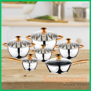 Kaisa Villa Stainless Steel Induction bottom 12 pcs Cookware Set (KV-6662)